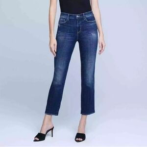 L'Agence Alexia Jean High Rise Cropped Cigarette In Atwood Wash Size 26
